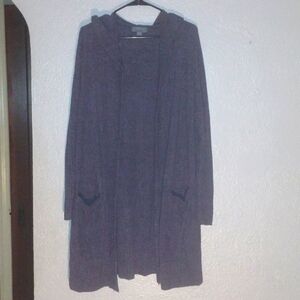 Purple Barefoot Dreams Longline Hooded Cardigan Soft Cozy L